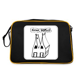 Kölner DoMizil #DoMwortspiel - Retro Tasche - Schwarz/Gold - Hinten