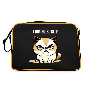 I am so bored - Funny cat that gets bored - Retro Bag - black/gold - Back