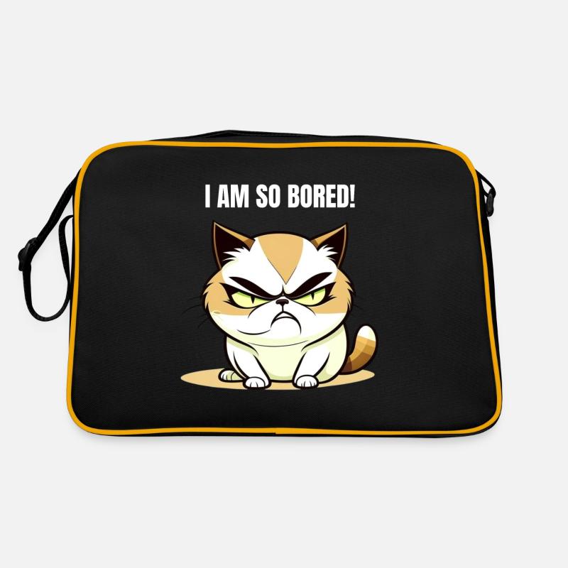 I am so bored - Funny cat that gets bored Retro Bag