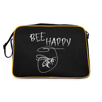 Abeille abstraite heureuse - Sac Retro - noir/or - Dos