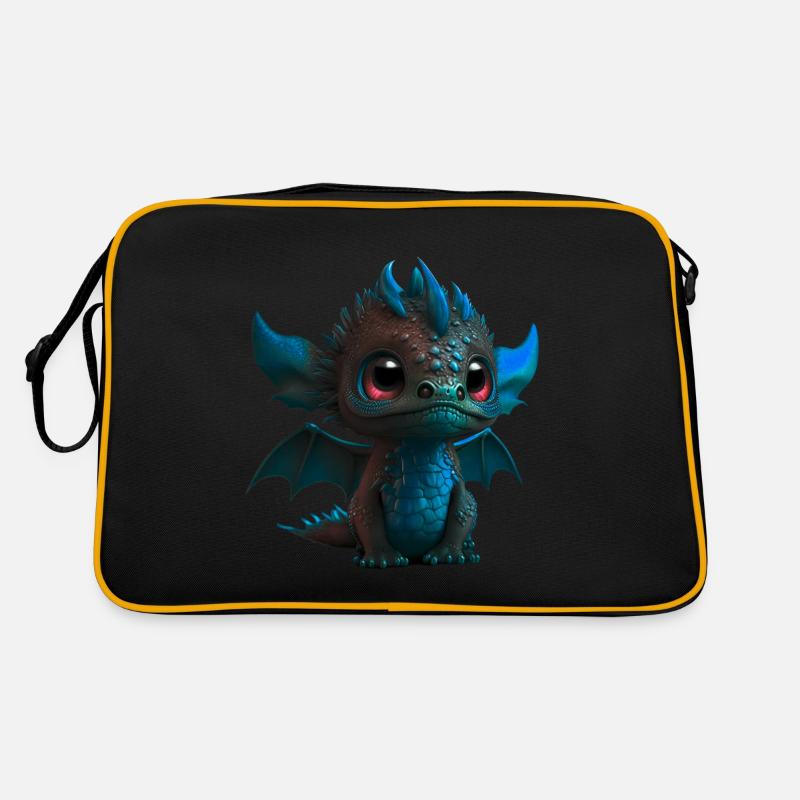 Bébé Dragon Bleu | Mignon bébé dragon bleu Sac Retro