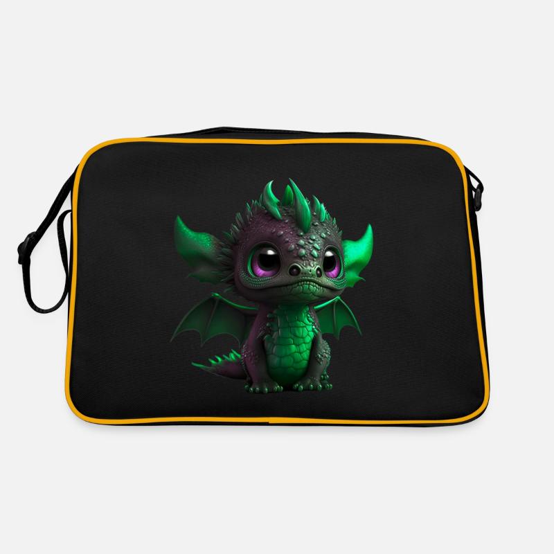 Bébé Dragon Vert| Mignon bébé dragon vert Sac Retro