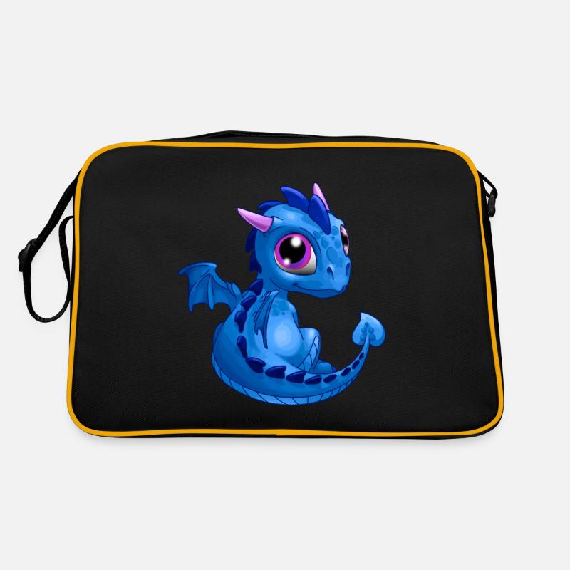 Bébé Dragon Bleu | Mignon bébé dragon bleu Sac Retro