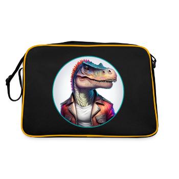 Blouson en cuir dinosaure - Sac Retro - noir/or - Dos