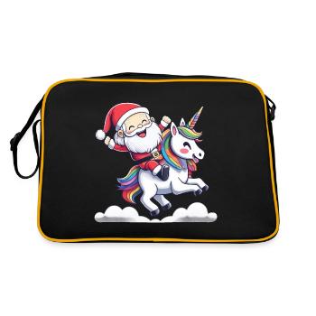 Le Père Noël chevauche une licorne - Sac Retro - noir/or - Dos