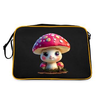cute toadstool - Retro Bag - black/gold - Back