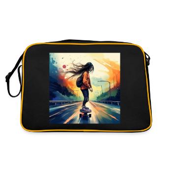 Skaters on the highway - Retro Bag - black/gold - Back