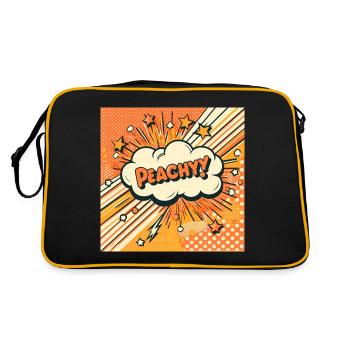 Peachy Pfirsich - Retro Tasche - Schwarz/Gold - Hinten