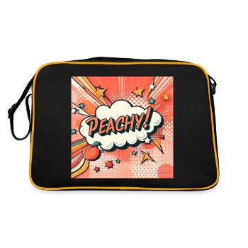 Peachy Pfirsich - Retro Tasche - Schwarz/Gold - Hinten