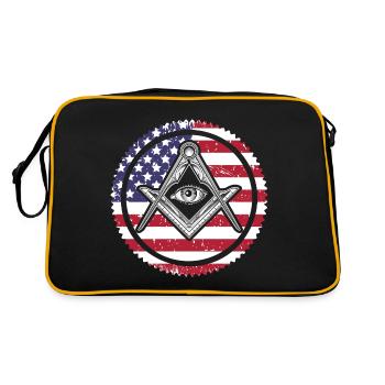 Masonic Freemasonry Fraternal - Retro Tasche - Schwarz/Gold - Hinten