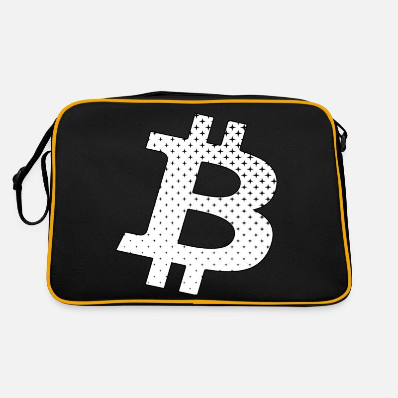 Bitcoin - Retro Tasche - Schwarz/Gold