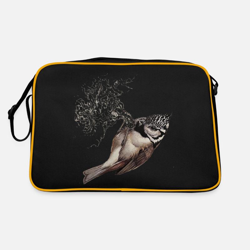 Crested Tit Drawing Retro Bag