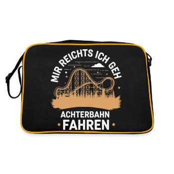 Achterbahn Freizeitpark Roller Coaster - Retro Tasche - Schwarz/Gold - Hinten