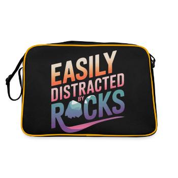 Experte für Geologie Gestein Geologe - Retro Tasche - Schwarz/Gold - Hinten