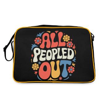 Introvertierter asozialer introvertierter - Retro Tasche - Schwarz/Gold - Hinten