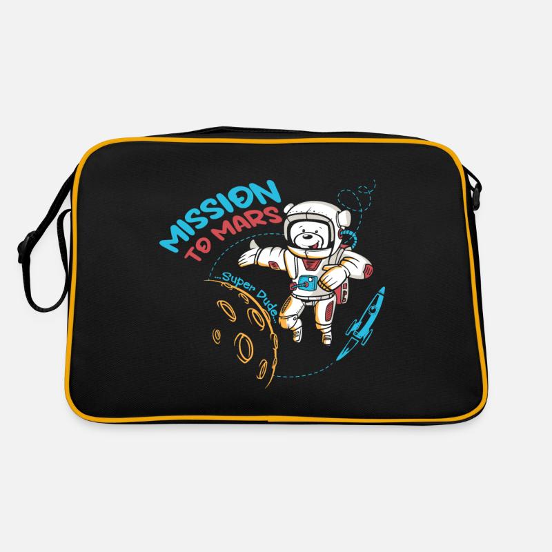 Brave Space Astronaut Bear Graphic Retro Bag