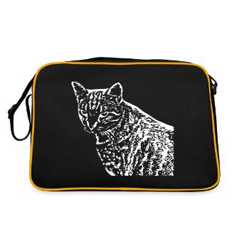 Chat Blanc Blanc Chats - Sac Retro - noir/or - Dos