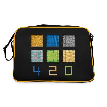 Quadrat-Mosaik 420 - Retro Tasche - Schwarz/Gold - Hinten