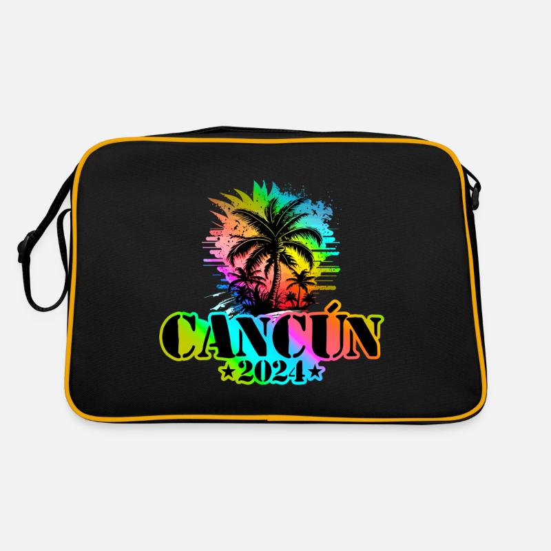 Cancun 2024 Urlaub Bunt Retro Tasche