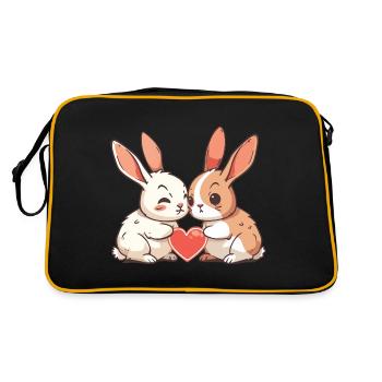 Lapin Couple Amour Pâques Dans L’amour - Sac Retro - noir/or - Dos
