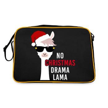 no christmas drama lama christmas gift - Retro Bag - black/gold - Back
