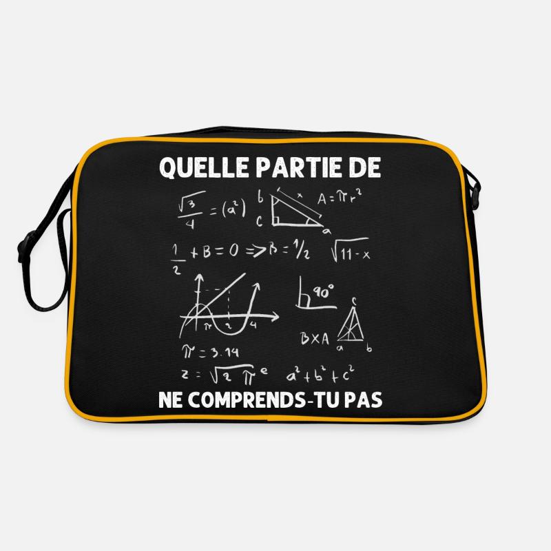 Quelle partie ne comprends-tu pas humour maths - Sac Retro - noir/or