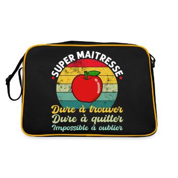Super maitresse cadeau pour maîtresse d' école - Sac Retro - noir/or - Dos