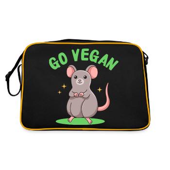 Conception de rats pour les fiers végétaliens - Sac Retro - noir/or - Dos