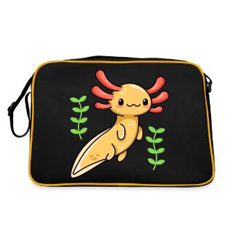 Design d’axolotl albinos doré pour les fans d’axolotl - Sac Retro - noir/or - Dos
