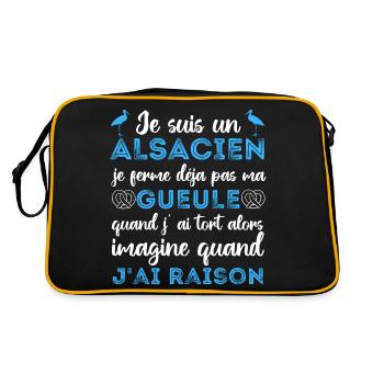 Je suis un Alsacien humour Alsace cadeau - Sac Retro - noir/or - Dos