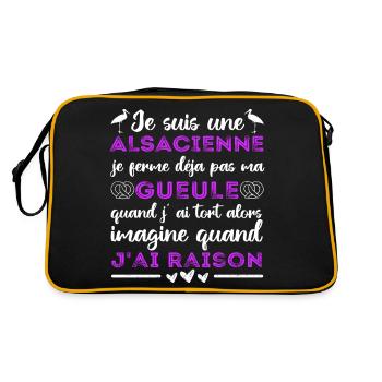 Je suis une Alsacienne humour Alsace cadeau - Sac Retro - noir/or - Dos