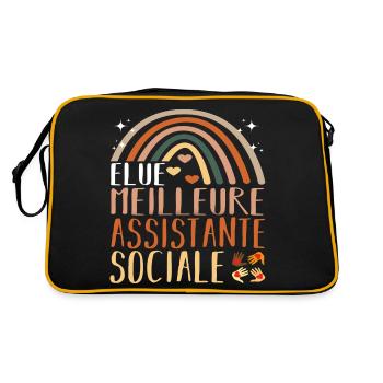 Élue meilleure assistante sociale humour cadeau - Sac Retro - noir/or - Dos