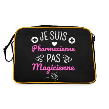 Je suis pharmacienne pas magicienne humour cadeau - Sac Retro - noir/or - Dos