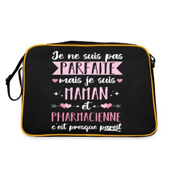 Je suis maman et pharmacienne cadeau fête des mère - Sac Retro - noir/or - Dos