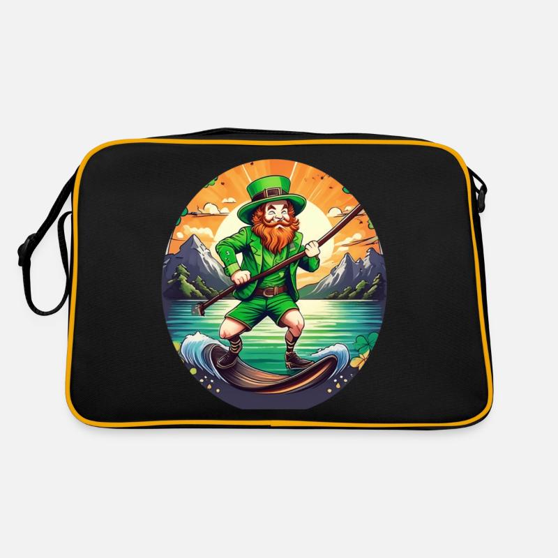 St. Patrick's Day Kleeblatt Stand Up Paddle SUP Retro Tasche