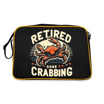 Rentner gehen auf Krabbenfang - Retro Tasche - Schwarz/Gold - Hinten