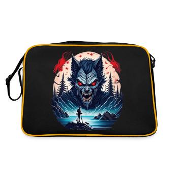 Spooky Halloween Werewolf Fishing Party Costume - Retro Bag - black/gold - Back