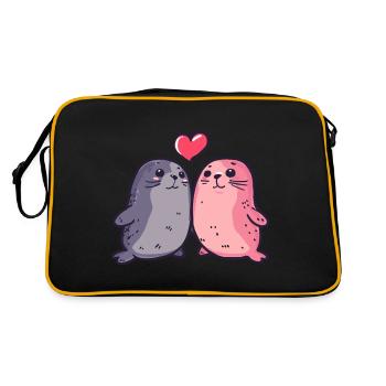 Seal Couple Amour Couple Amoureux - Sac Retro - noir/or - Dos