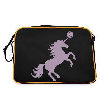 Licorne Joueur De Tennis Balle De Tennis Silhouette - Sac Retro - noir/or - Dos