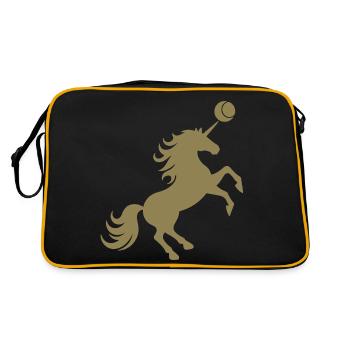 Licorne Joueur De Tennis Balle De Tennis Silhouette - Sac Retro - noir/or - Dos