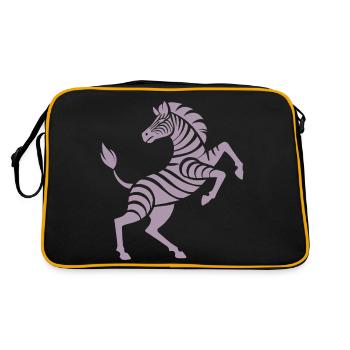 Zebra hooves high art piece silhouette - Retro Bag - black/gold - Back