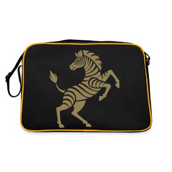Zebra hooves high art piece silhouette - Retro Bag - black/gold - Back