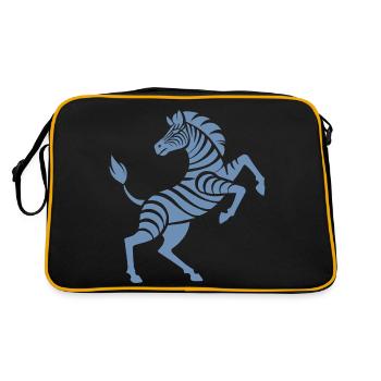 Zebra hooves high art piece silhouette - Retro Bag - black/gold - Back