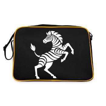 Zebra hooves high art piece silhouette - Retro Bag - black/gold - Back