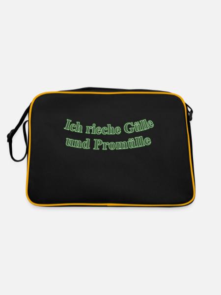 Gülle und Promülle - Retro Tasche - Schwarz/Gold - Hinten