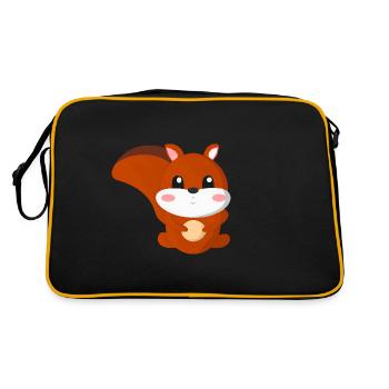 écureuil mignon avec une noix et - Sac Retro - noir/or - Dos