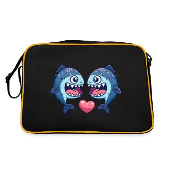 Piranha Couple Love Pisces In Love - Retro Bag - black/gold - Back
