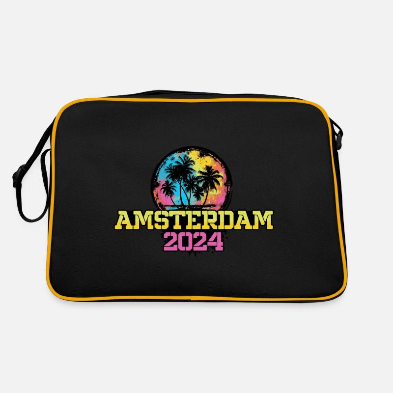Vacances de voyage à Amsterdam 2024 Sac Retro