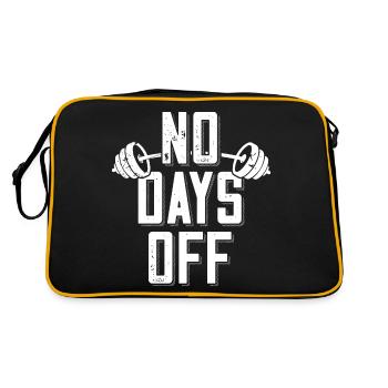 Pas de jours de congé Bodybuilder disant Barbell - Sac Retro - noir/or - Dos