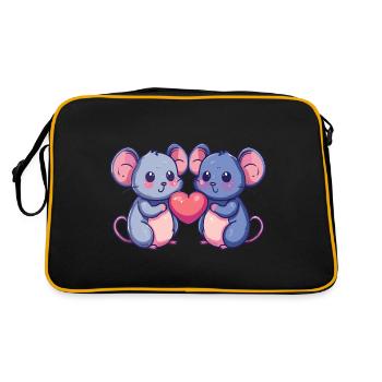 Souris Couple Amour Couple Amoureux - Sac Retro - noir/or - Dos